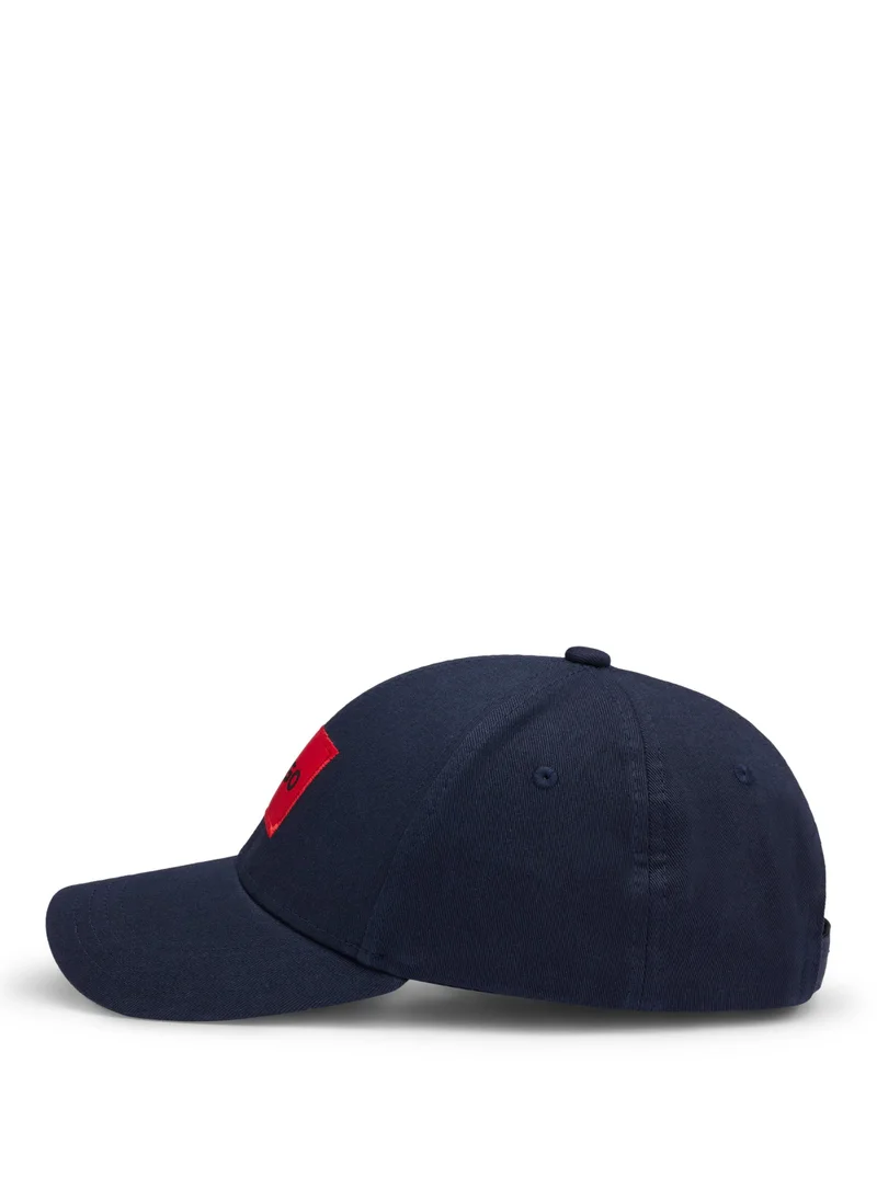 هوجو Cotton-twill cap with red logo label