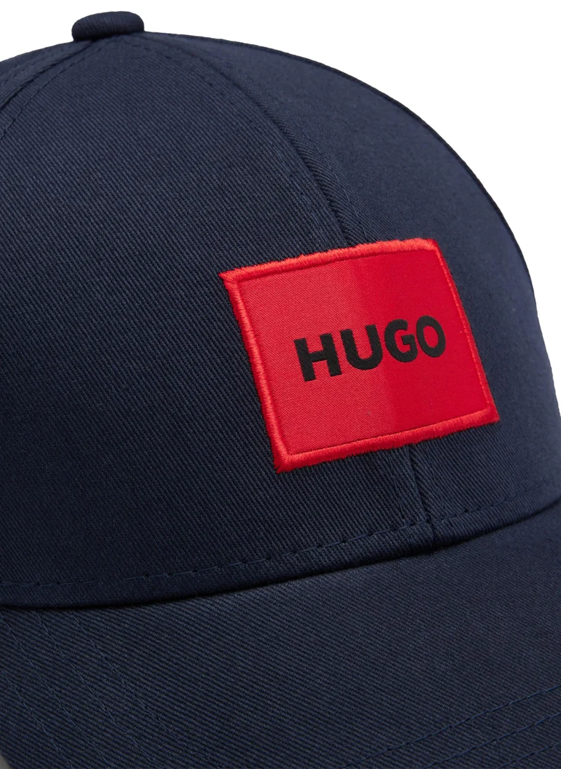 هوجو Cotton-twill cap with red logo label