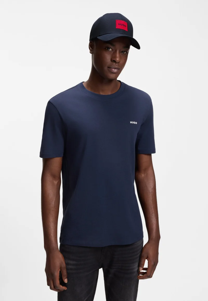 HUGO Dark Blue Cotton-twill cap with red logo label for Men | Best Price UAE