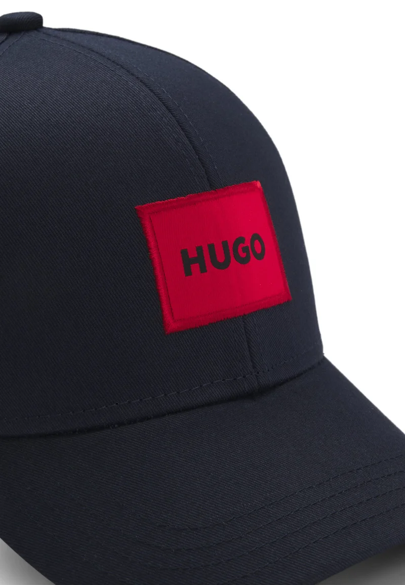 HUGO Dark Blue Cotton-twill cap with red logo label for Men | Best Price UAE