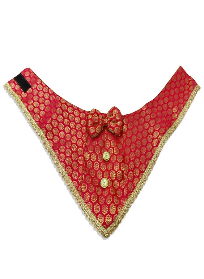 PawsIndia Festive Tuxedo for Dogs & Cats - Traditional Party Outfit for Pets - Elegant Red Tuxedo for Festivals, Weddings & Celebrations - Comfortable Formal Wear for Small to Large Breeds - Image 5