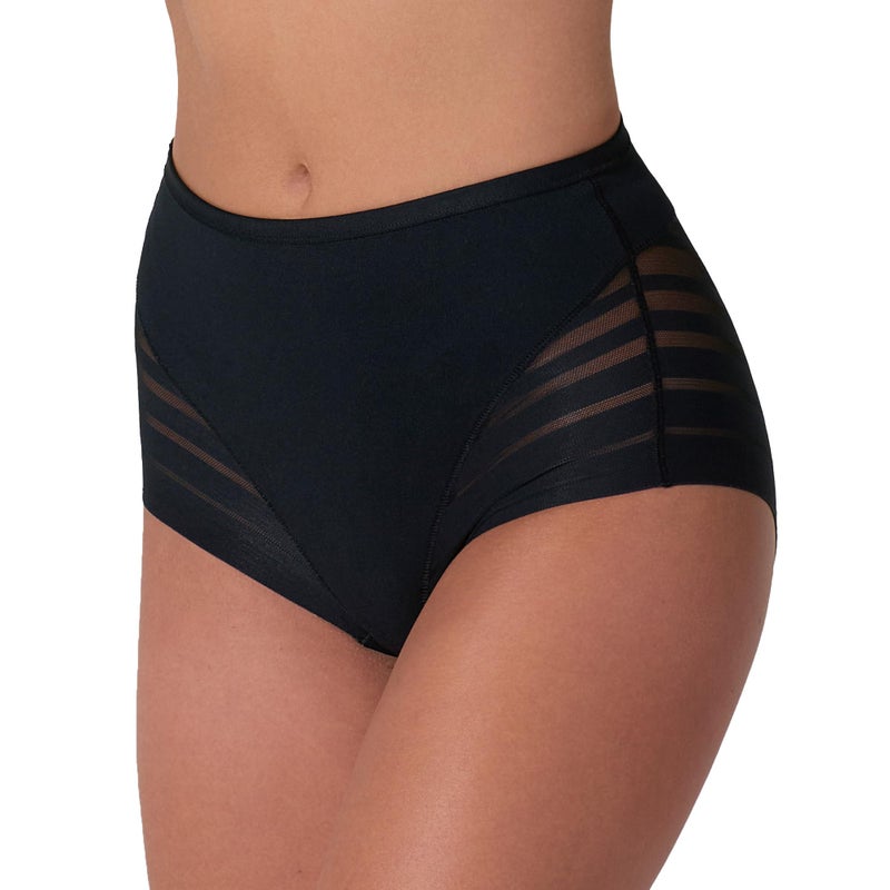 Leonisa Women's No Show Invisible Comfy Tummy Control Classic Panty,Black,Medium - Image 1