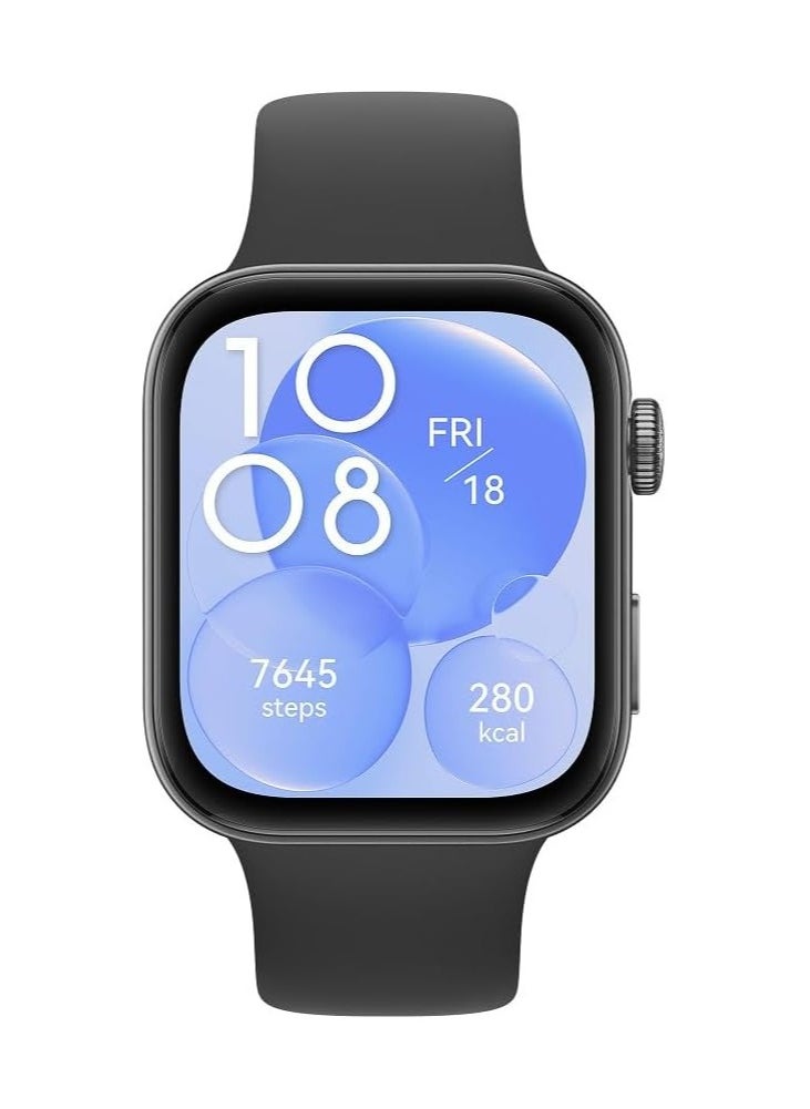 Generic - WATCH FIT 3 Smartwatch, 1.82" AMOLED Display, Ultra-Slim Design, All-Round Fitness Management, Comprehensive Health Management, Durable Battery Life, Compatible with iOS & Android, Black - Image 1