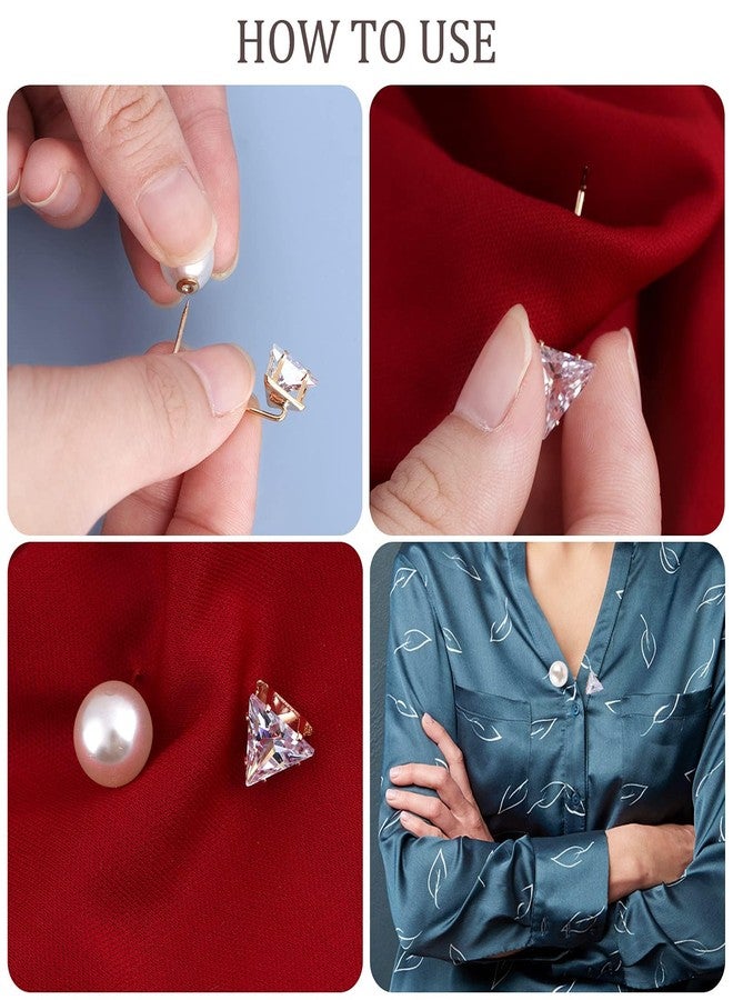Beupy 12 Pieces Pearl Scarf Brooch Pin Assorted Muslim Scarf Hijab Clips Small Brooch Set Metal Clips for Headscarf Shawl Muslim Women Scarves Hijab Safety Shawl Brooch Pins for Women Men - Image 4