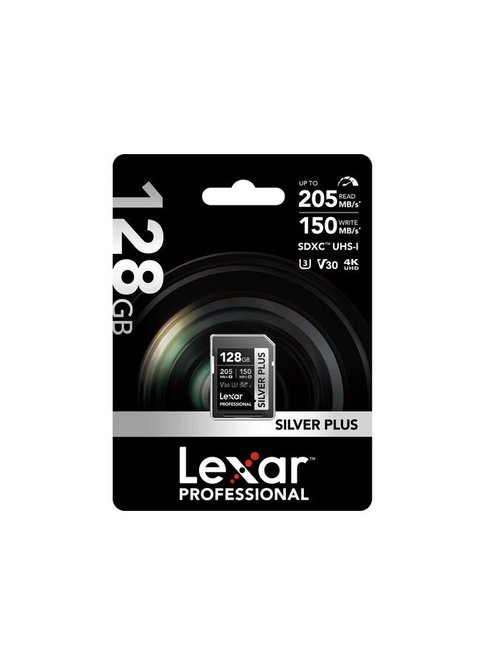 Generic LEXAR PROFESSIONAL 128GB SILVER PLUS SDXC™ UHS-I CARDS, UP TO 205MB/S READ 150MB/S WRITE C10 V30 U3  - Image 4