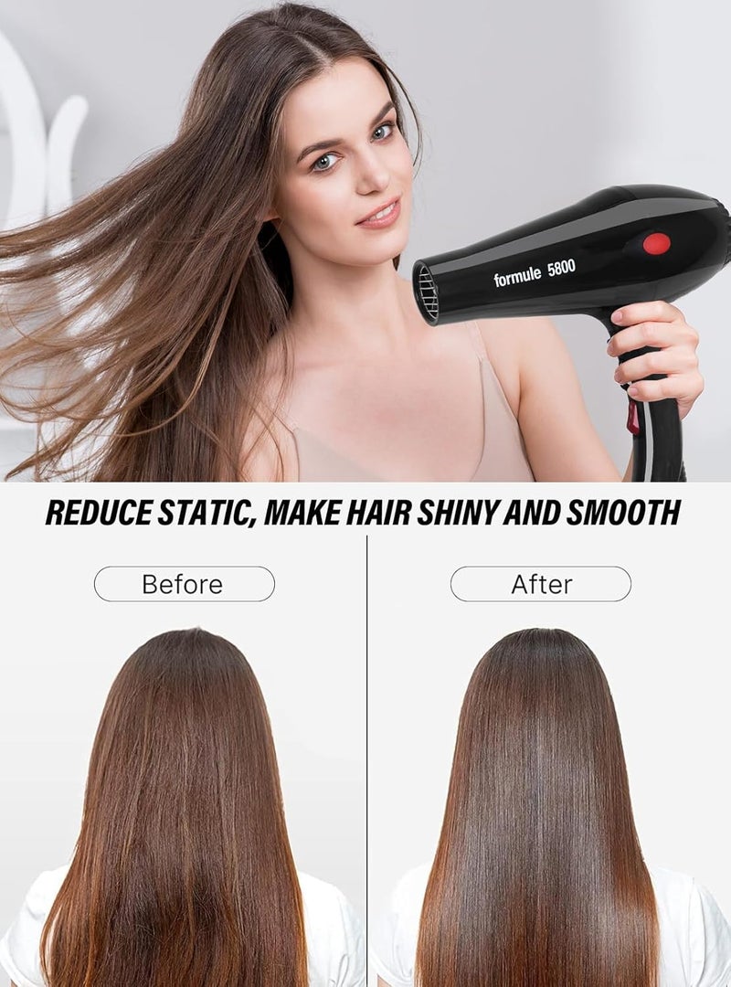 Meishida 2500 Watt Pro Tourmaline Ceramic Hair Dryer, 4 Heats Setting, 2 Speeds Slide Switch, Cool Shot Button, 2 Concentrator, Removable Filter - Image 4