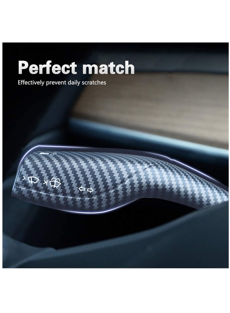 SYOSI Steering Lever Cover for Tesla Model 3 Model Y, Carbon Fiber Steering Lever Cover, Gear Shift Cover Accessories Gear Lever Decorative Cover for Tesla Car - Image 4