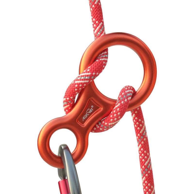 AOKWIT Rescue Figure 8 Descender Climbing Gear Downhill Equipment 35KN/3500kg 7075 Aluminum Alloy Rigging Plate for Climbing Belaying and Rappeling Device (Orange) - Image 1