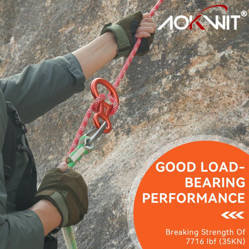 AOKWIT Rescue Figure 8 Descender Climbing Gear Downhill Equipment 35KN/3500kg 7075 Aluminum Alloy Rigging Plate for Climbing Belaying and Rappeling Device (Orange) - Image 3