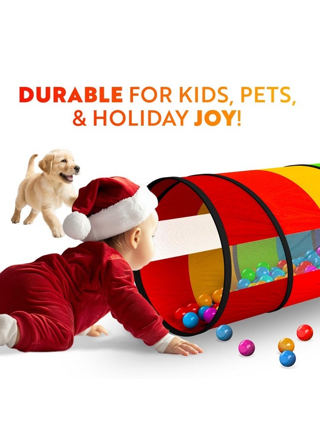 Playz Kids Play Tunnel For Toddlers 1-3 And Up, Large 21" Opening Colorful Rainbow Pop Up Baby Tunnel For Kids To Crawl Through, Indoor & Outdoor Kids Tunnel For Babies, Cat, Dog, Pets Crawling Tunnel  - Image 4