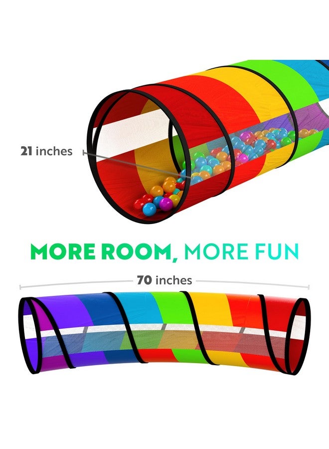 Playz Kids Play Tunnel For Toddlers 1-3 And Up, Large 21" Opening Colorful Rainbow Pop Up Baby Tunnel For Kids To Crawl Through, Indoor & Outdoor Kids Tunnel For Babies, Cat, Dog, Pets Crawling Tunnel  - Image 5