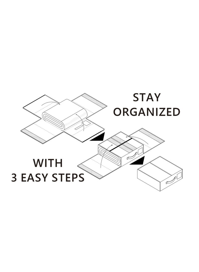 SheetCube Bed Sheet Set Organizer, 2 Pack Foldable Storage Box for Duvet Cover Set, Linen Closet Organizer for Bedding Clothes Blankets, Black - Image 4