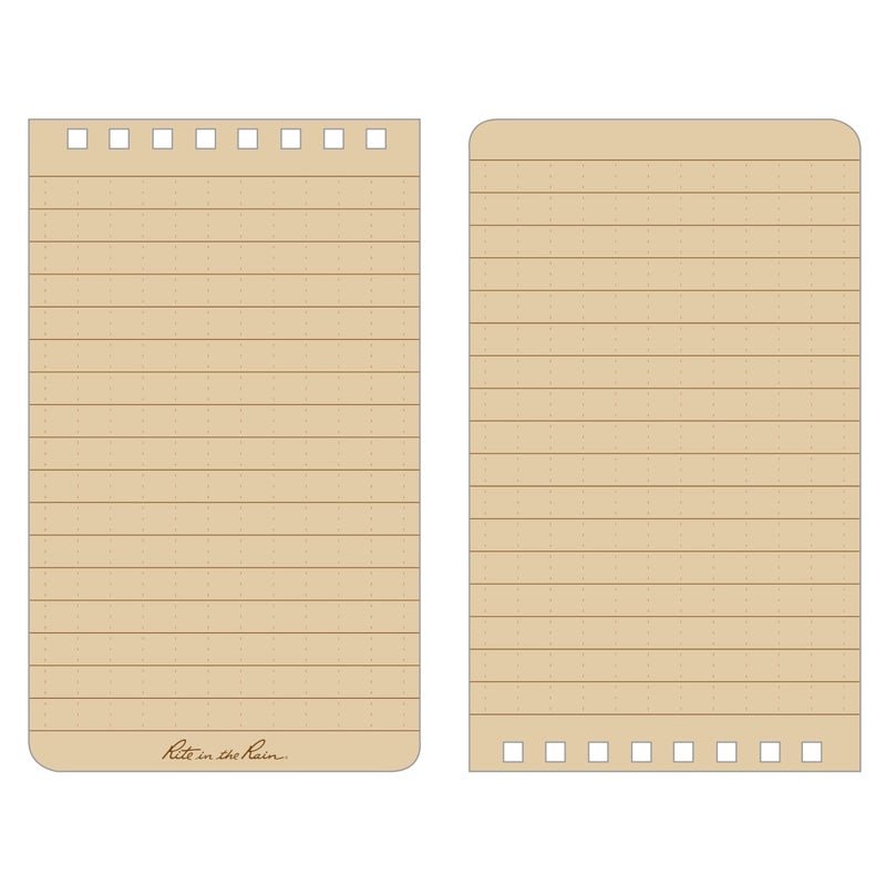 Rite in the Rain Weatherproof 3" x 5" Top-Spiral Notebook Kit: Tan CORDURA Fabric Cover, 3" x 5" Tan Notebook, and an Weatherproof Pen (No. 935T-KIT) - Image 2