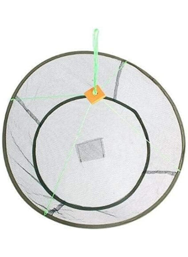 EatingBiting Portable Prawn Bait Crab Shrimp Net Drop Landing Fishing Pier Harbour Pond 31.5" Folding Fishes Net Perfect for Keeping Fishes Minnows Crab Lobsters (can not Hold a Large Fish) - Image 1