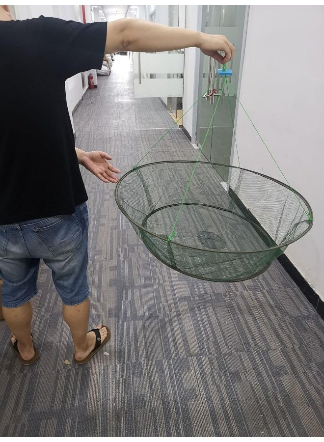 EatingBiting Portable Prawn Bait Crab Shrimp Net Drop Landing Fishing Pier Harbour Pond 31.5" Folding Fishes Net Perfect for Keeping Fishes Minnows Crab Lobsters (can not Hold a Large Fish) - Image 5