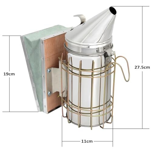 Blisstime Bee Hive Bee Smoker Stainless Steel with Heat Shield Beekeeping Supplies and Equipment - Image 2