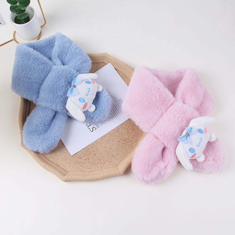 Cute Cartoon Plush Kidsren'S Scarf Warm Cross Neck Scarf For Boys And Girls Thickeneded Cold-Proof Neck Protector - Image 4