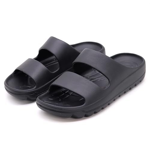 SVAAR Soft EVA Double Strap Slippers for Men | Stylish Anti-Skid Slides with Arch Support & Bouncy Sole | Lightweight Indoor Outdoor Comfort Black - Image 5