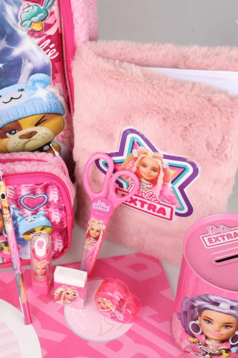 باربي Dekomus New Season Licensed 's Winter Collection School and Pencil Bag with Lunch Box, Water Bottle Full Stationery Set