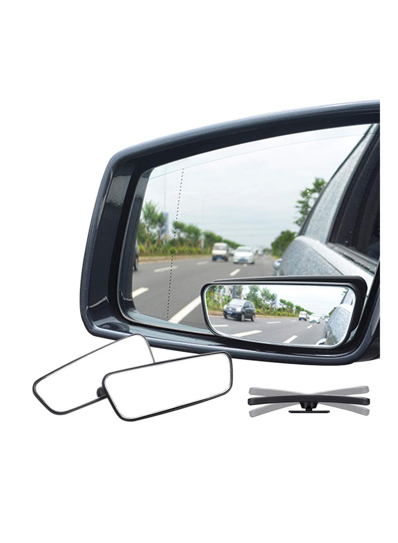 SYOSI Rectangle Blind Spot Mirror, 360 Degree HD Glass and ABS Housing Convex Wide Angle Rearview Mirror for Universal Car Fit (Pack of 2) - Image 1