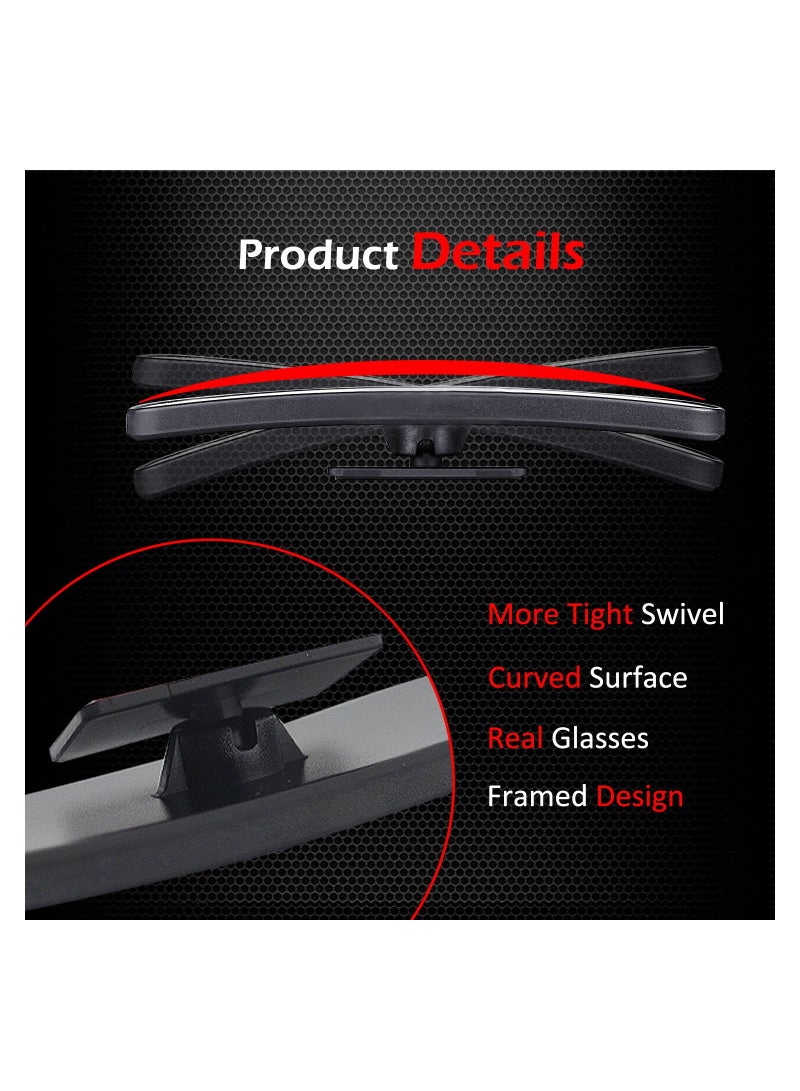 SYOSI Rectangle Blind Spot Mirror, 360 Degree HD Glass and ABS Housing Convex Wide Angle Rearview Mirror for Universal Car Fit (Pack of 2) - Image 3