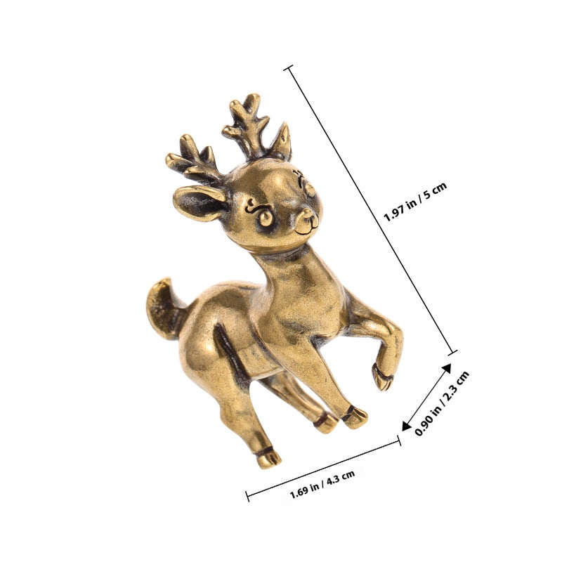 Brass Deer Statue Brass Animal Decoration Vintage Deer Statue Small Brass Decoration - Image 2