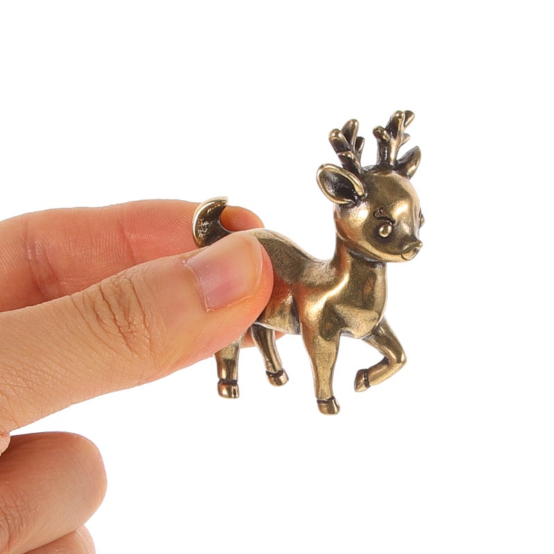 Brass Deer Statue Brass Animal Decoration Vintage Deer Statue Small Brass Decoration - Image 4