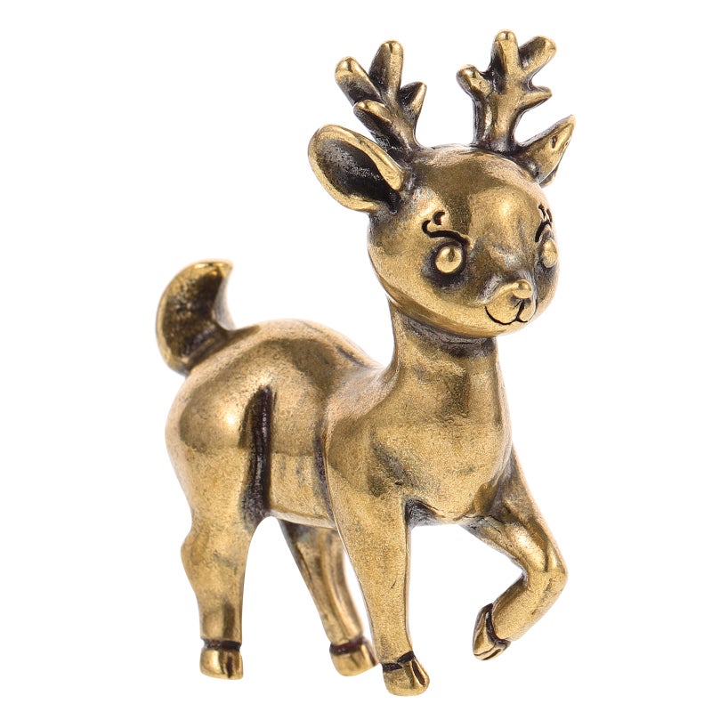 Brass Deer Statue Brass Animal Decoration Vintage Deer Statue Small Brass Decoration - Image 1