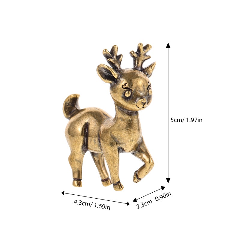 Brass Deer Statue Brass Animal Decoration Vintage Deer Statue Small Brass Decoration - Image 3