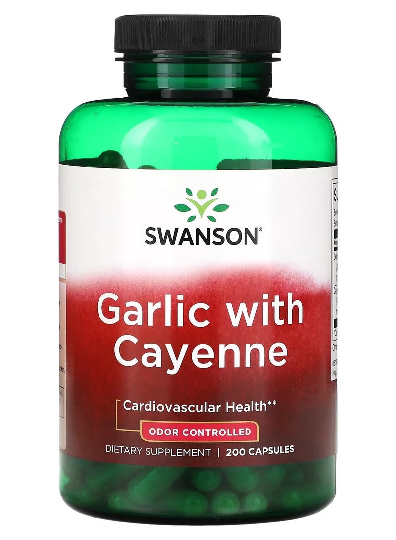 Swanson, Garlic with Cayenne , 200 Capsules