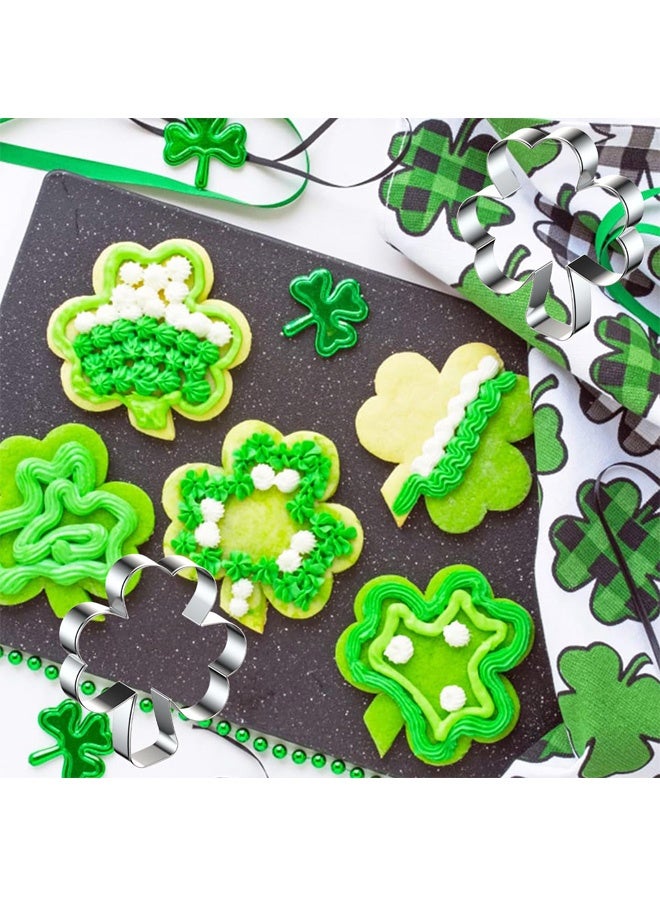 3 Pcs St Patricks Day Cookie Cutter, Stainless Steel Shamrock Biscuit Cutters, St Patricks Day Gifts for Women Baking on St. Patrick's Irish Party - Image 3