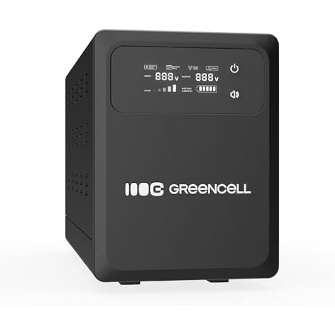 UPS 500W 800VA POWERCORE, EMERGENCY POWER SUPPLY WITH LCD DISPLAY, AVR UPS WITH PURE SINE WAVE, EXTERNAL BATTERY CONNECTION, OVERVOLTAGE PROTECTION, OVERHEATING, POWER FAILURE - Image 1