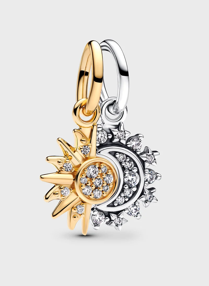باندورا Splittable Sun & Moon Dangle Charm