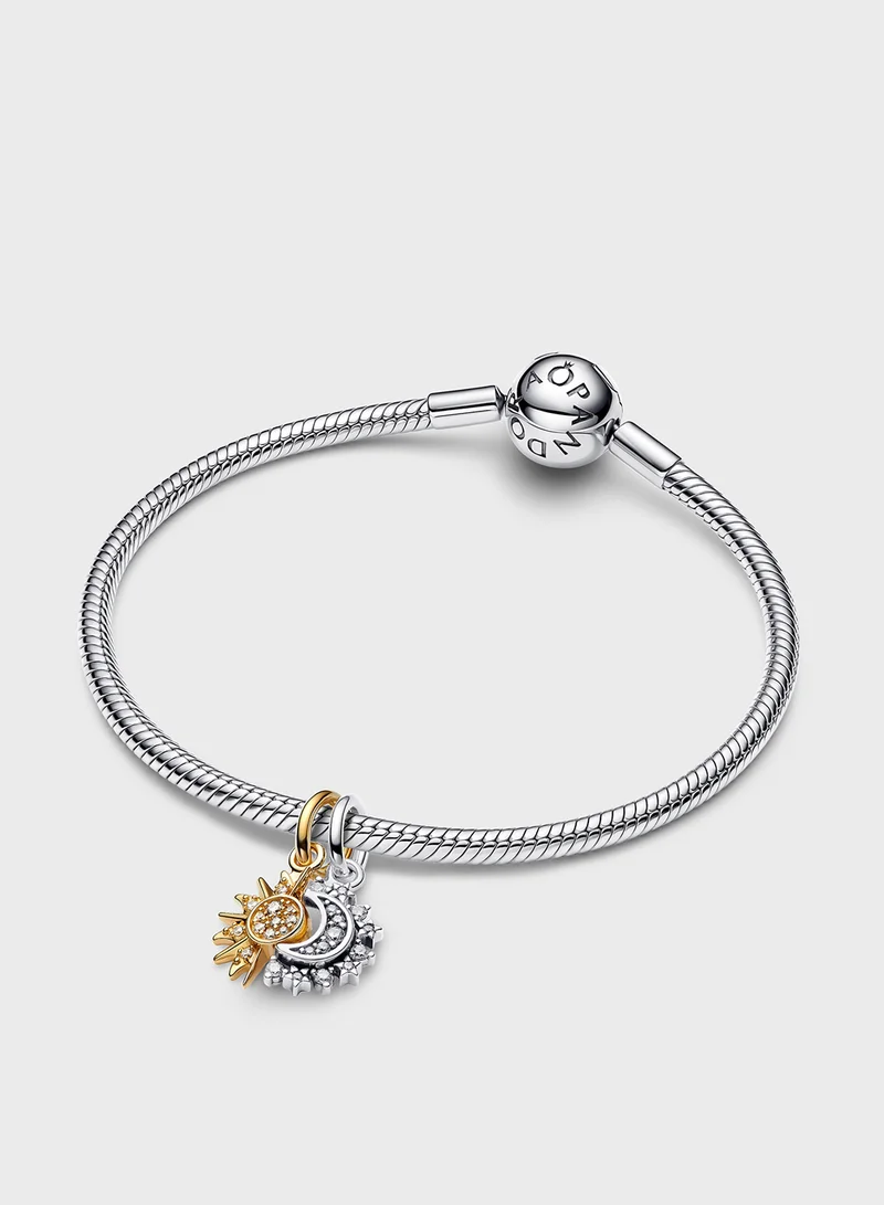 باندورا Splittable Sun & Moon Dangle Charm