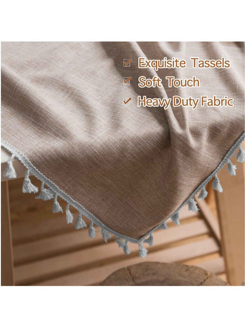 Excefore مفرش طاولة ريفي قطن ولين مقاوم للماء مفرش طاولة من جوت لمطبخ طعام قماش طاولة لطاولات مستطيلة ورقة مستطيلة - Image 5