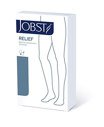 JOBST جوارب ضغط عالية حتى الركبة JOBST Relief، 15-20 مم زئبق - تصميم مريح للجنسين - أصابع مغلقة، أسود، كبير جداً - Image 4