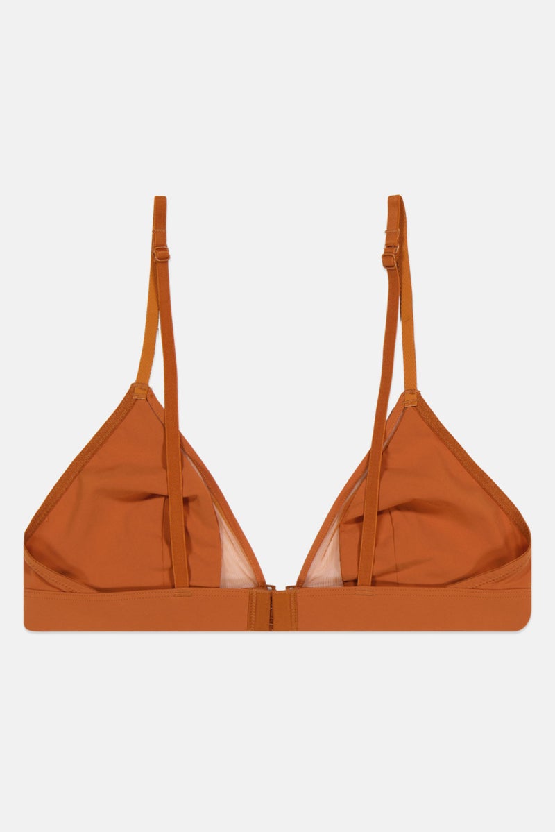 Etam Women Non Padded Wireless Triangle Bra, Light Brown  - Image 2
