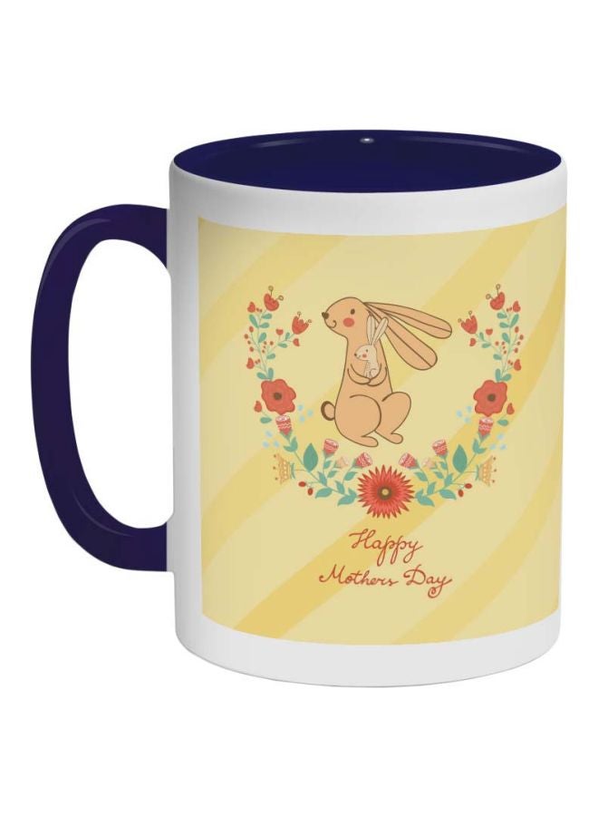 RYN Happy Mothers Day Printed Coffee Mug Blue/White/Yellow 325ml