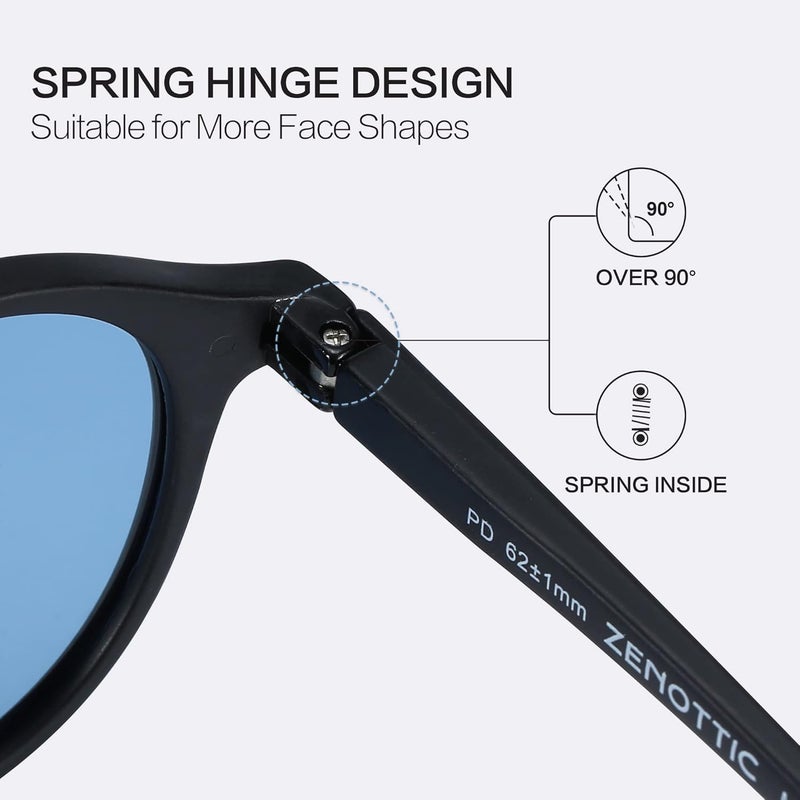 ZENOTTIC Polarized Round Sunglasses, Stylish Small Sunglasses for Men and Women Retro Classic, Multi-Style Selection - Image 4