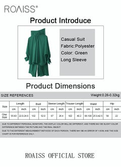 roaiss 2Pcs Women's Casual Set Long Sleeved Top and Pants of The Same Color Malay Indonesia Style Loose Casual Comfortable  - Image 4