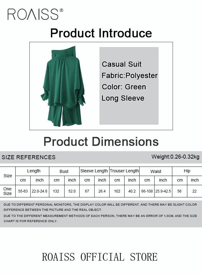 رويس مجموعة نسائية مريحة مكونة من قميص طويل الأكمام وبنطال بنفس اللون بأسلوب مالي إندونيسي فضفاض ومريح - Image 4