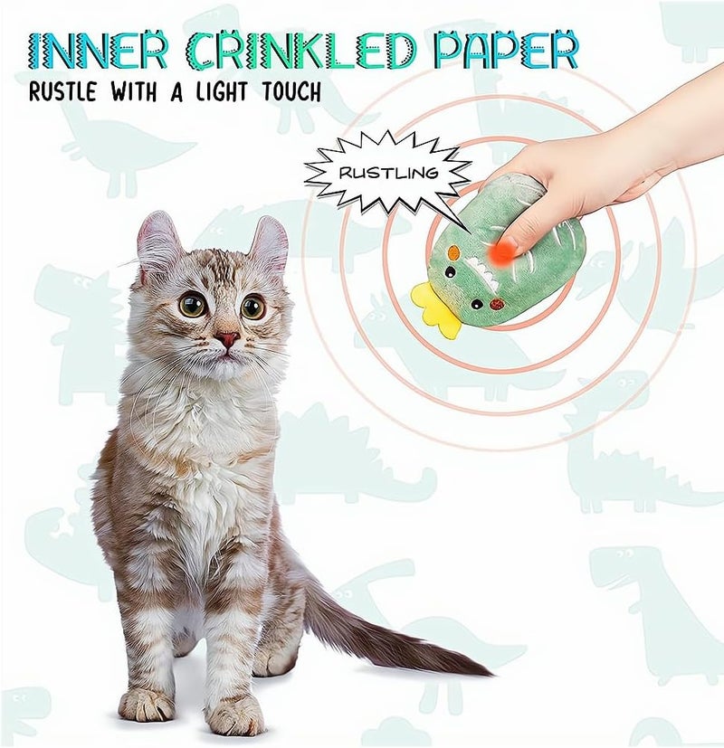 6 Pieces Catnip Toys for Indoor, Cat Chew Toy, Interactive Toy with Cute Cat, Kitten Toys for Indoor Cats with Rattle Sound, Cat Plush Pillow Toy for Kitty Teething Chew Kick Gift, 6 Pcs - Image 4