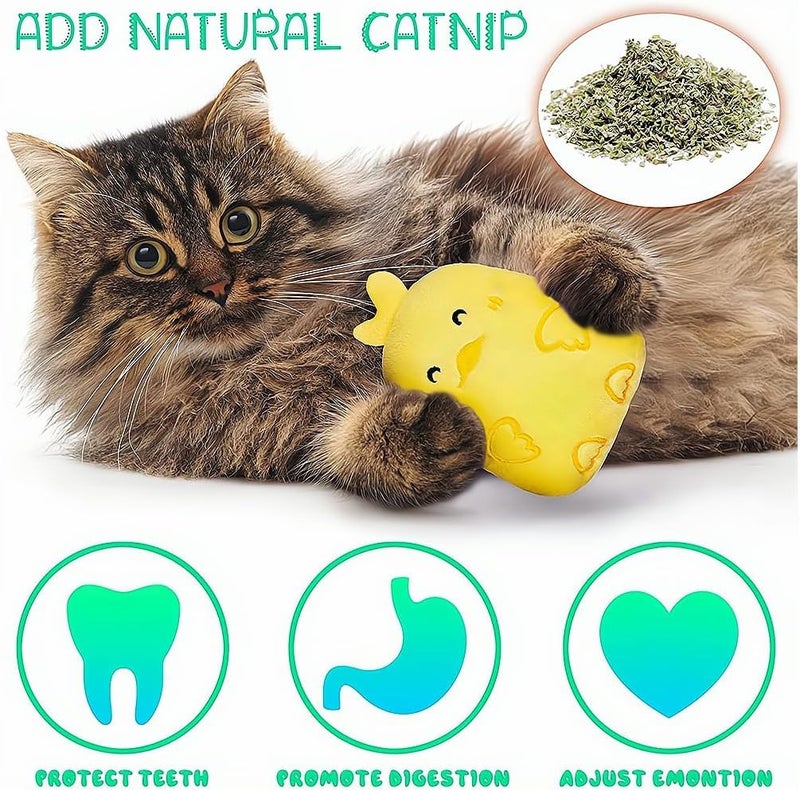 6 Pieces Catnip Toys for Indoor, Cat Chew Toy, Interactive Toy with Cute Cat, Kitten Toys for Indoor Cats with Rattle Sound, Cat Plush Pillow Toy for Kitty Teething Chew Kick Gift, 6 Pcs - Image 5