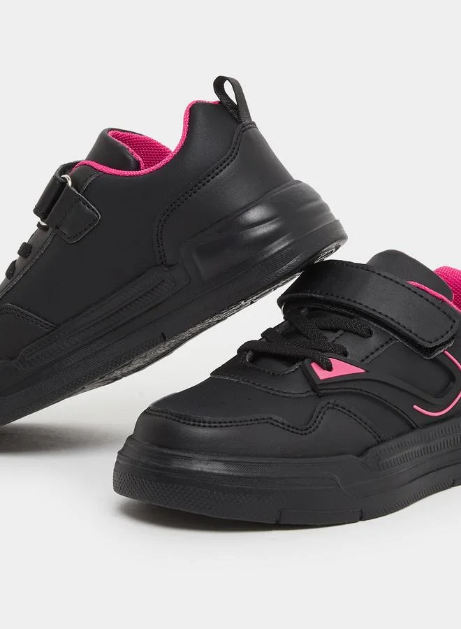 Styli Styli Panelled Sneakers with Hook and Loop Closure