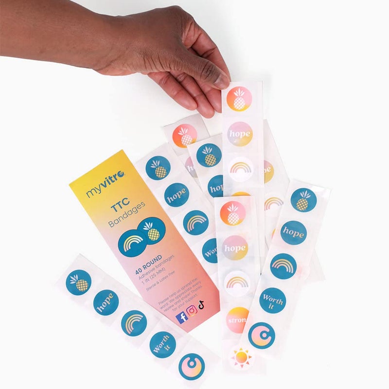 MyVitro Rainbow Pineapple Bandages | Perfect for IVF Shots | 40 Count - Image 1