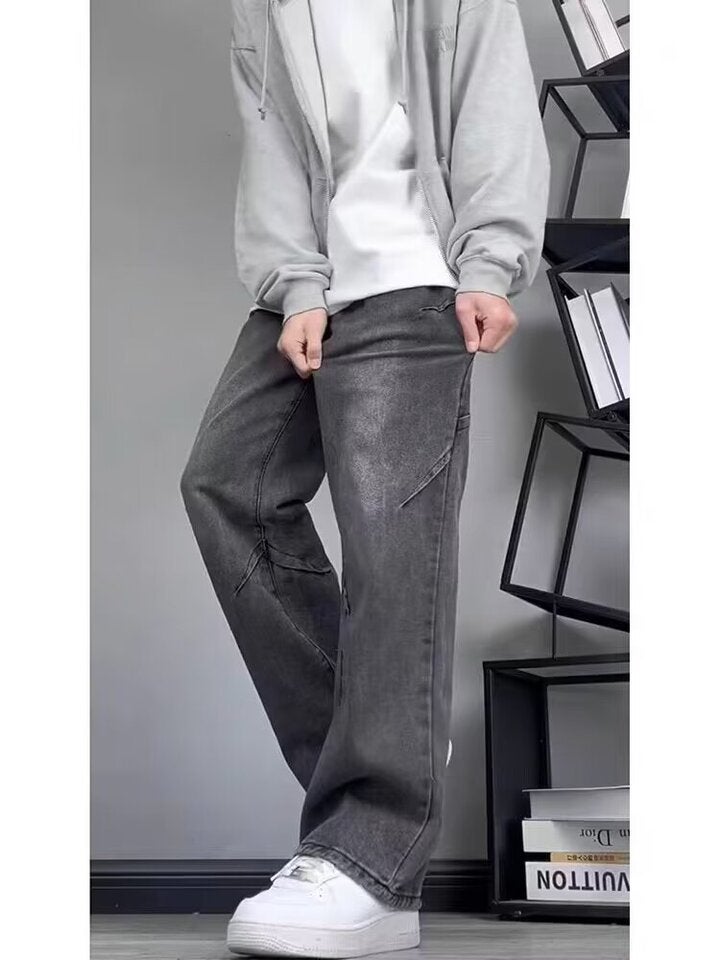 Unisex Classic Denim Jeans Loose Fit Daily Outdoor Wear - Image 1