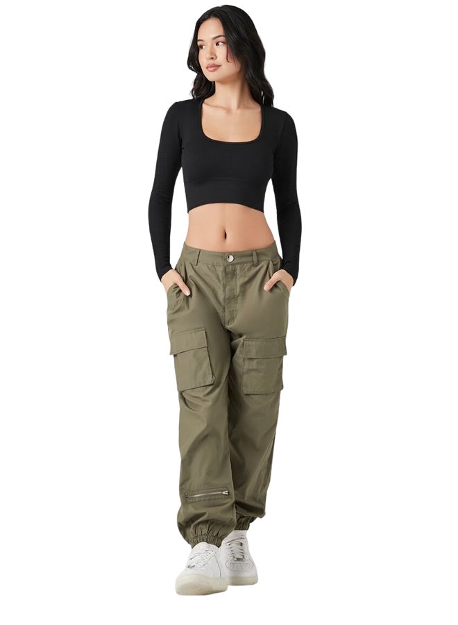 FOREVER 21 Seamless Cable Knit Crop Top - Image 1