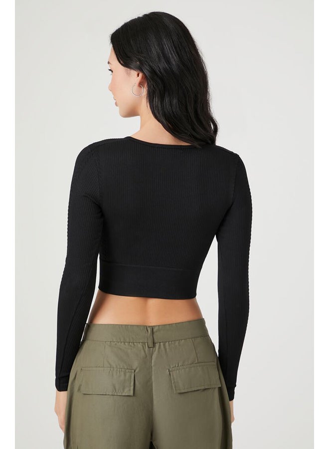 FOREVER 21 Seamless Cable Knit Crop Top - Image 4