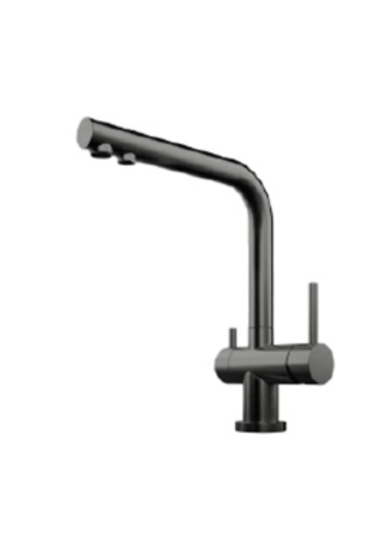Kitchen Faucet with Drinking Water Filter Function - SZF32832GG, Stainless Steel 304 Body & Handle, Gun Grey Finish, Ceramic Cartridge (500K Cycles), 360° Rotation, Single Hole Installation