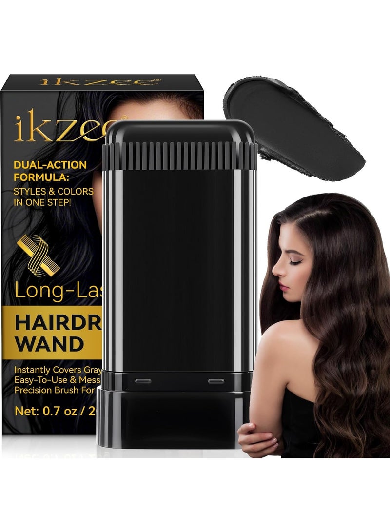 IKZEE Hair Color Stick Black, Grey Root Cover Up Instant Hair Root Touch-Up Stick, Temporary Hair Dye For Natural Gray Coverage, Long-Lasting Moisturizing Formula With Plant Extracts 20g - Image 1